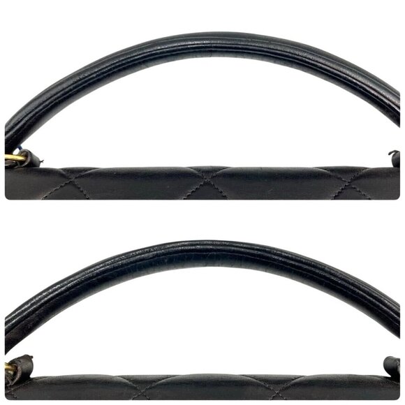 Authentic CHANEL Briefcase Business Bag 24K Vintage Lambskin Top Handle Handbag - Picture 11 of 14